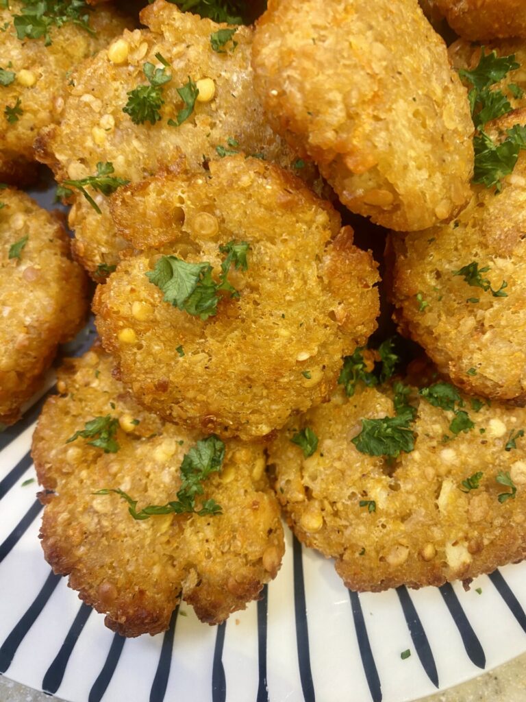 red lentil nuggets.