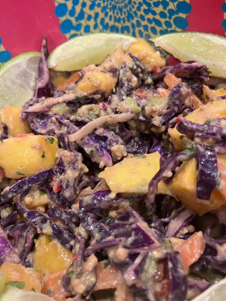 Mango peanut slaw.