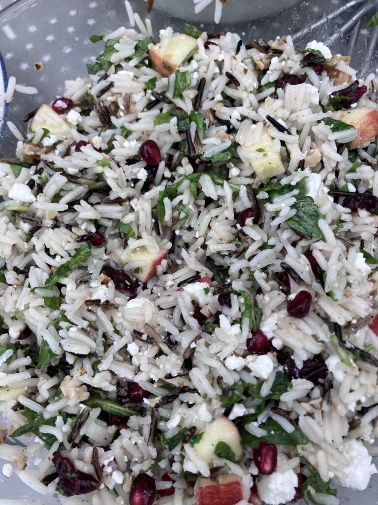 Wild rice and pomegranate salad.